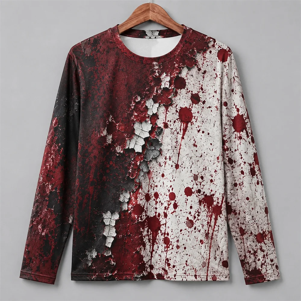 Men'S Fashion T Shirts - Kaos Lengan Panjang Bertema Halloween dengan