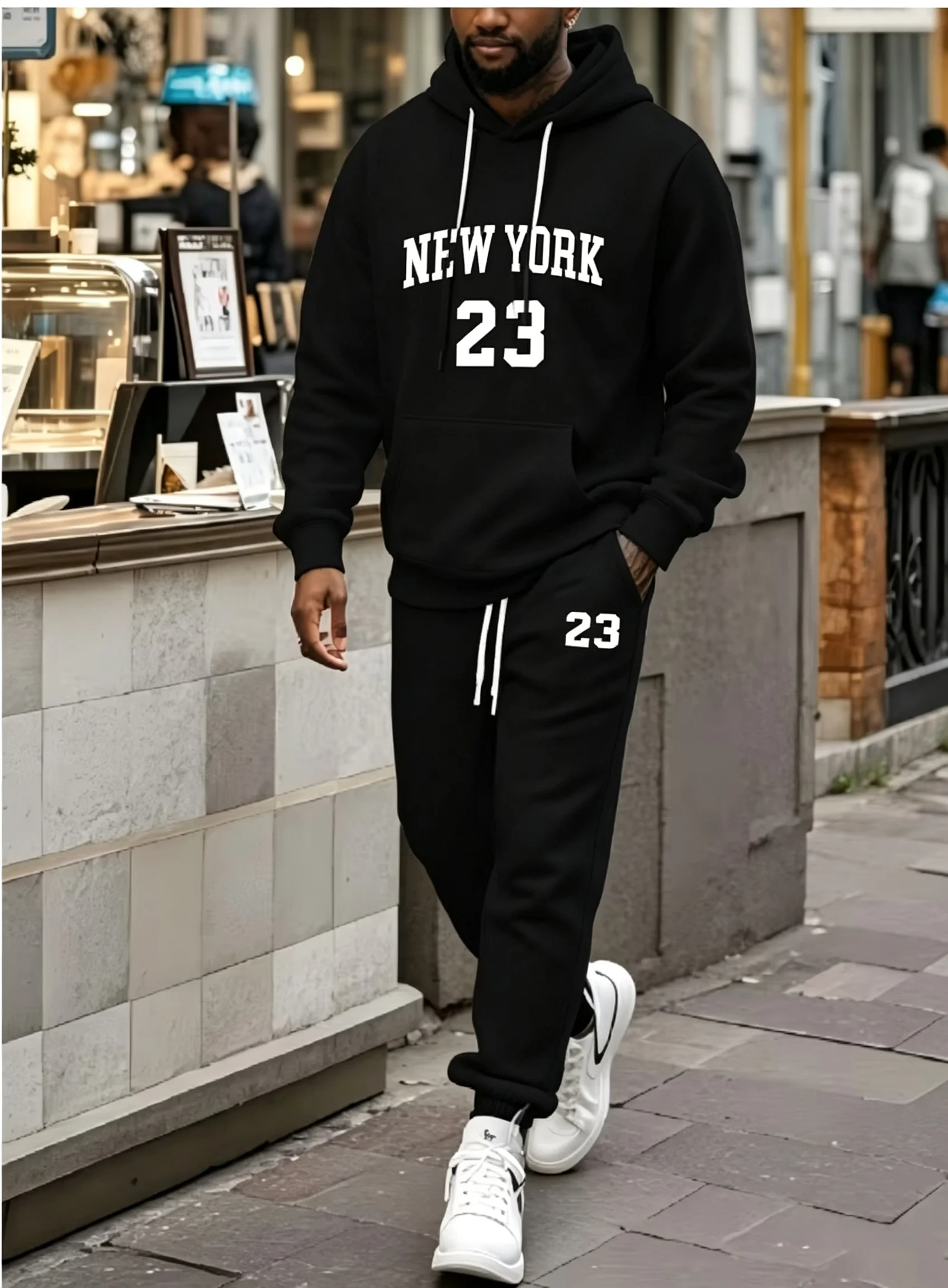 Men'S Fashion New York - Setelan Olahraga Kasual Dua Potong dengan