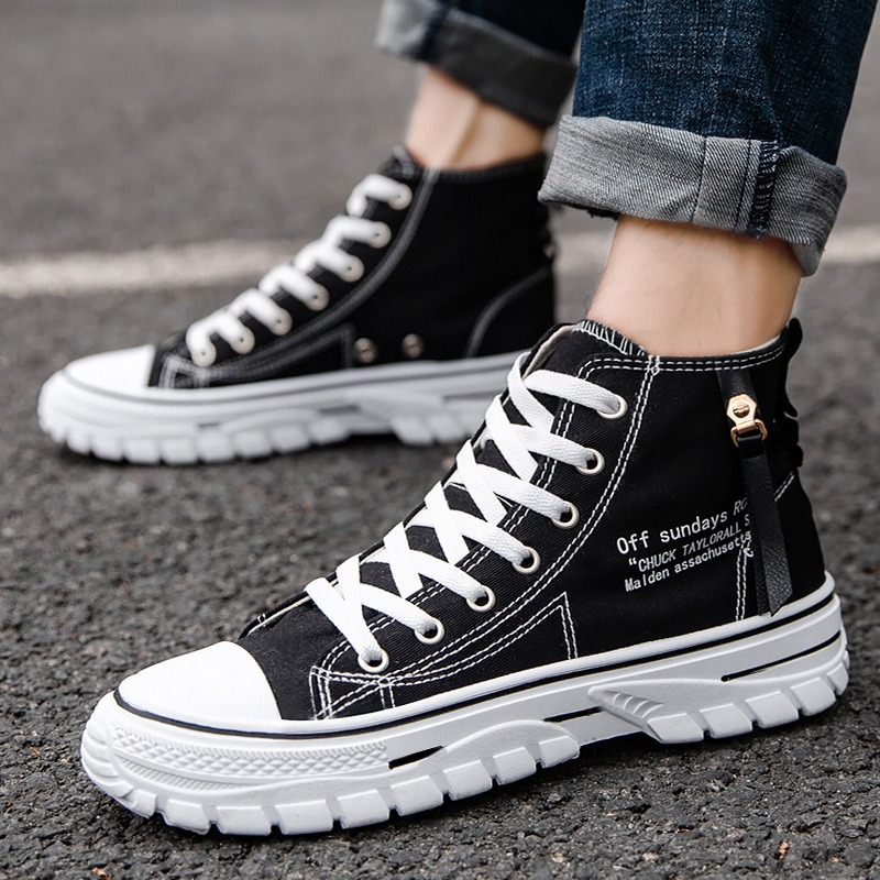 Sepatu Pria Sepatu Kanvas High - Mens Fashion Trainers ulasan dan harga